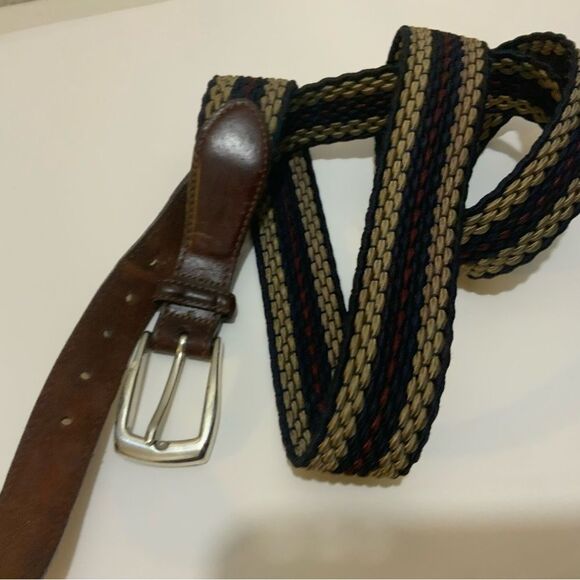 Brighton Belt Size L Unisex Leather Elastics Silver Buckle Fashion Adjustable main image 4